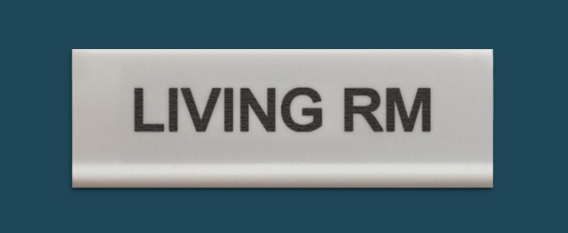 Decoflex button with the word 'Living Rm' labeled.