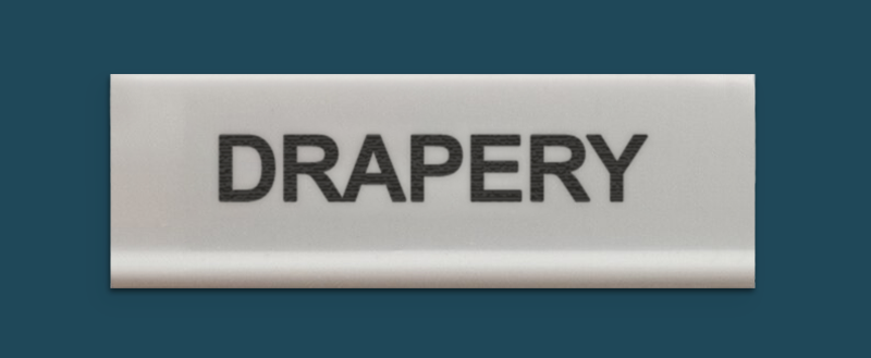 Decoflex button with the word 'Drapery' labeled.